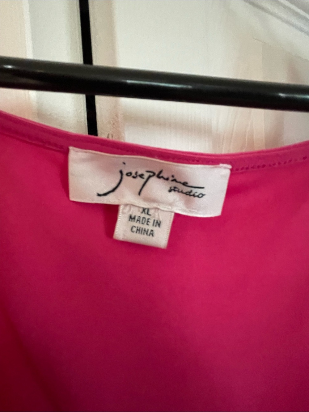 Women's Fuchsia Draped Tank with Gold Shoulder Accents - Picture 3 of 3